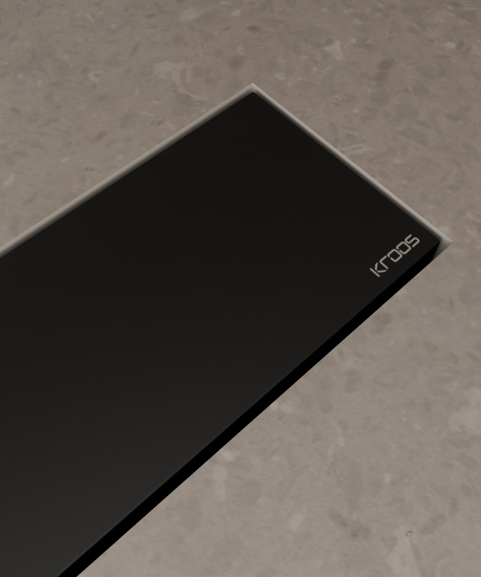 Canale doccia in acciaio inox Nero - 1100 mm