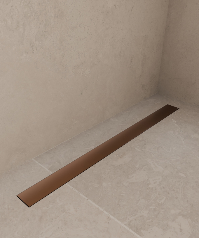 Canale doccia in acciaio inox Oro rosa spazzolato - 100 cm