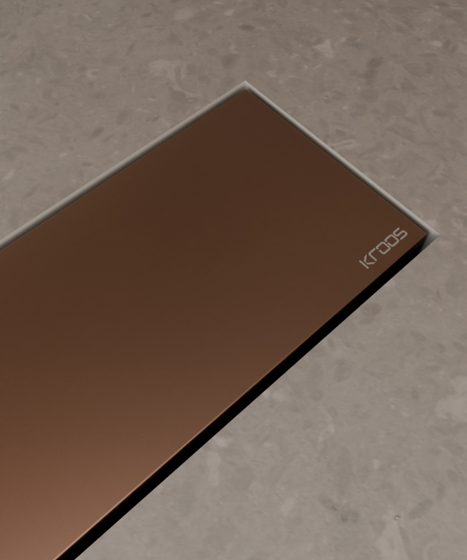 Canale doccia in acciaio inox Oro rosa spazzolato - 80 cm