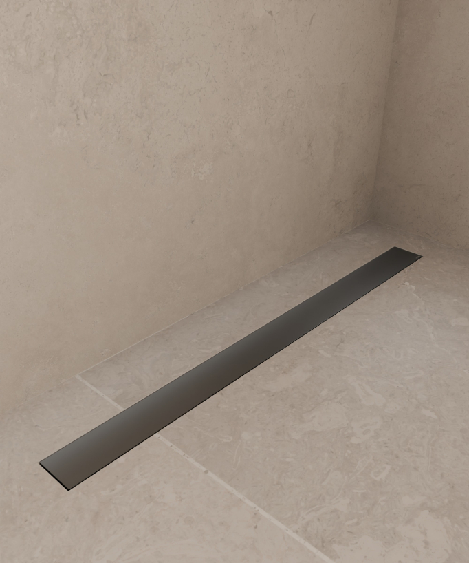 Canale doccia in acciaio inox Gunmetal - 80 cm