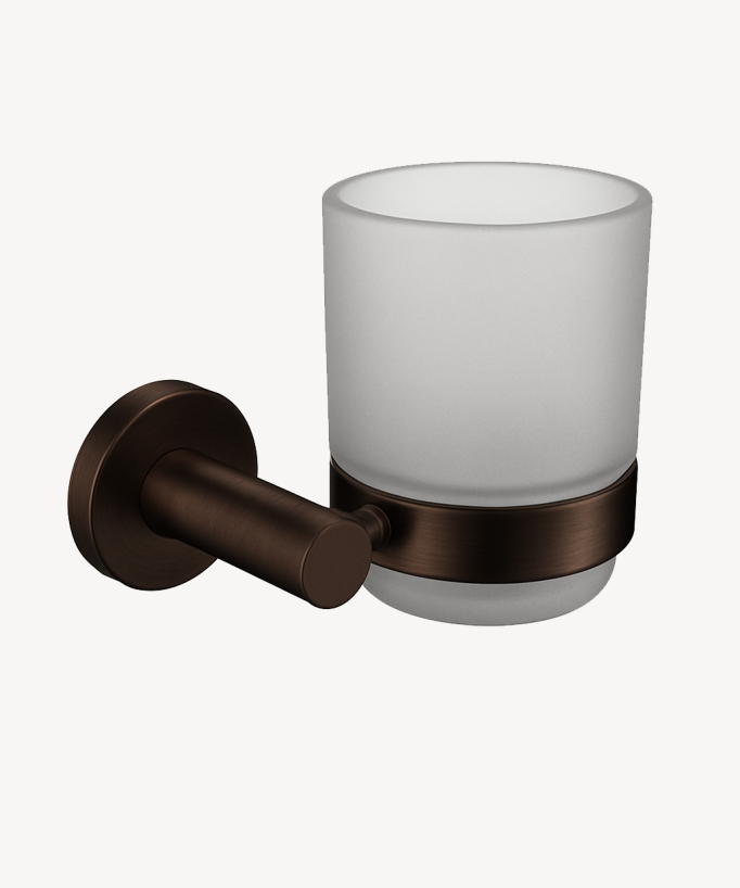 Porta bicchiere da parete moka spazzolato - Corbeau