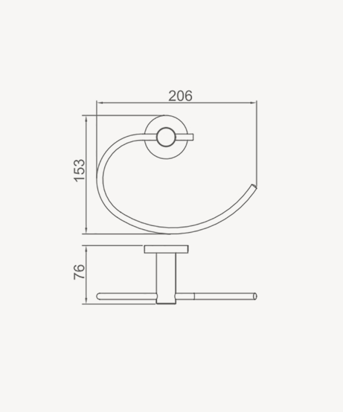 Anello porta asciugamani moka spazzolato - Corbeau