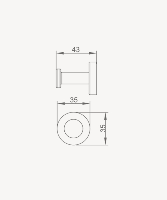 Appendiabiti a gancio singolo moka spazzolato - Corbeau