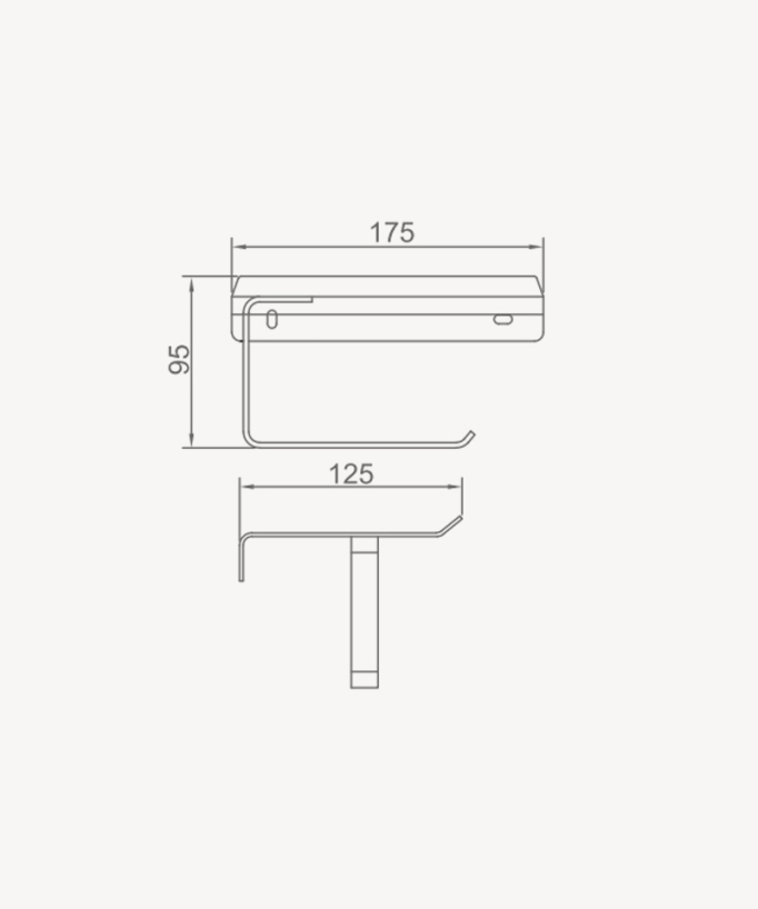 Porta rotolo carta igienica da parete moka spazzolato - Corbeau