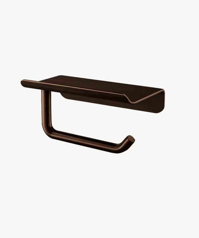 Porta rotolo carta igienica da parete moka spazzolato - Corbeau