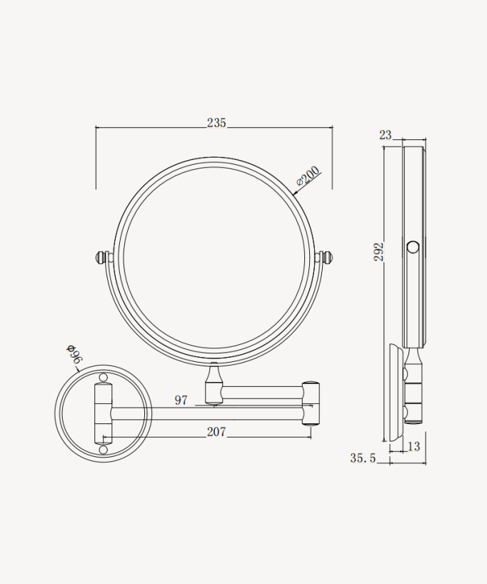 Specchio ingranditore rotondo - Cromato