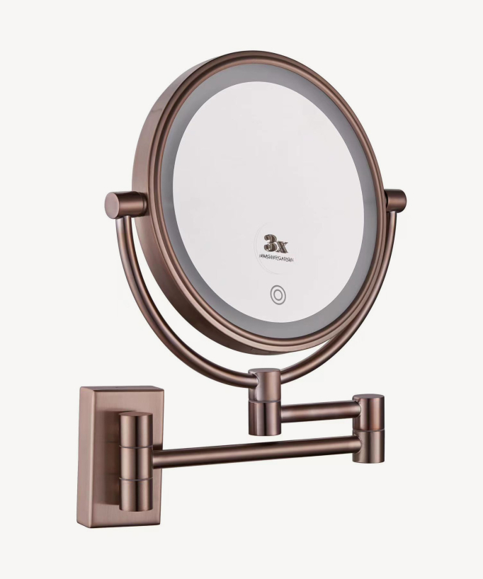 Specchio ingranditore da parete con illuminazione LED