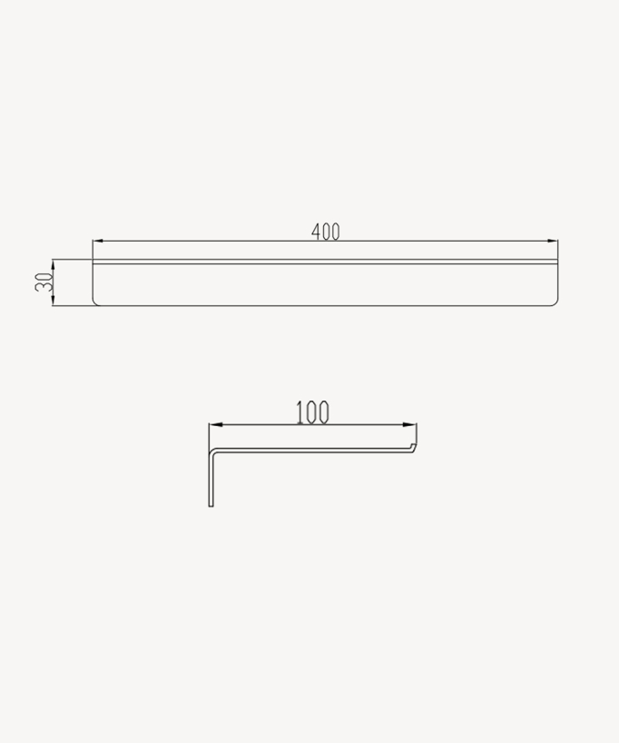 Mensola da parete inox 40 cm - Gun metal
