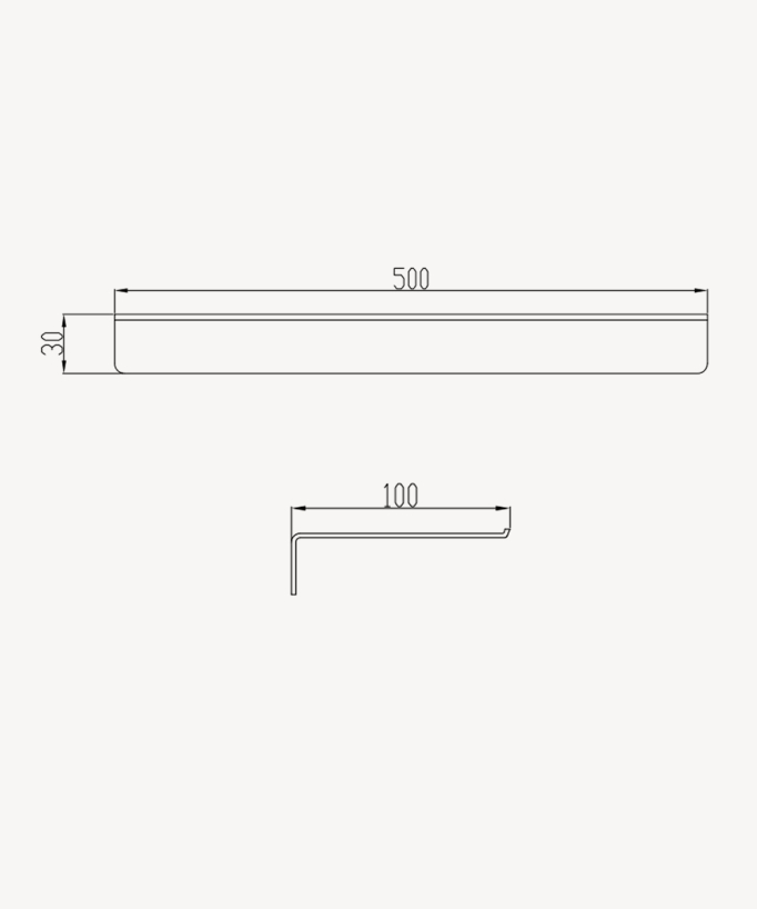 Mensola da parete inox 50 cm - Doré brossé