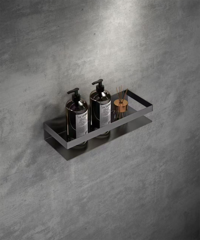 Mensola da parete in inox 30 cm - Gun metal