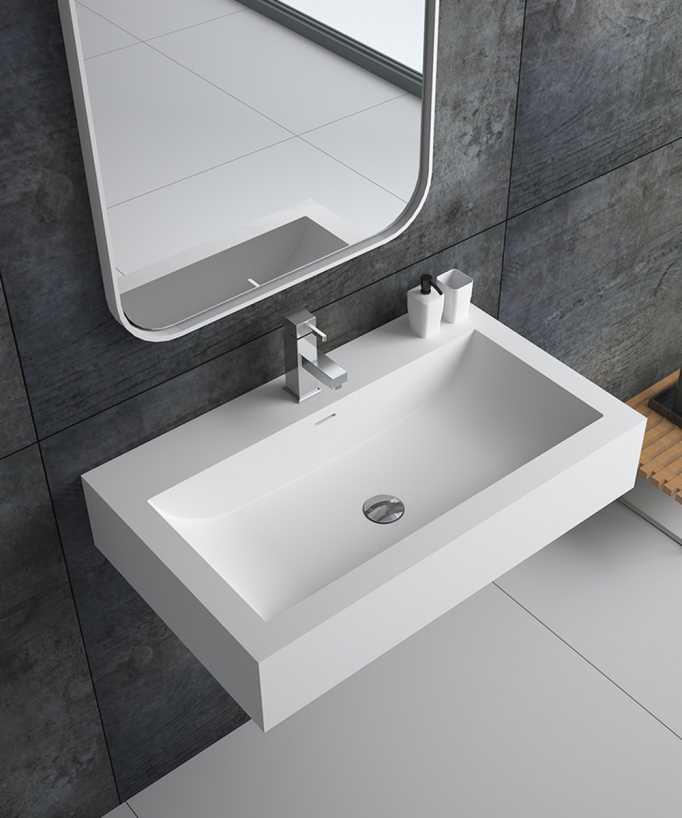 Lavabo rettangolare sospeso Blanc mat - Zongo