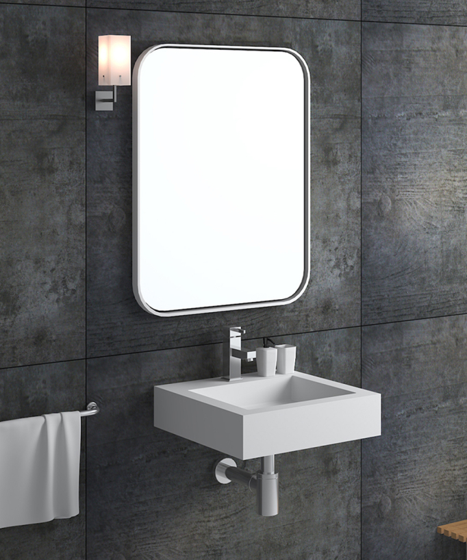 Lavabo sospeso quadrato Bianco opaco - Inongo