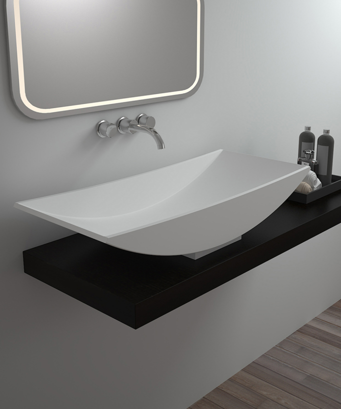 Lavabo rettangolare freestanding Bianco opaco - Gamboma