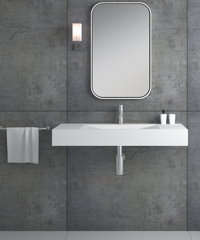 Lavabo rettangolare sospeso Bianco opaco - Kivu
