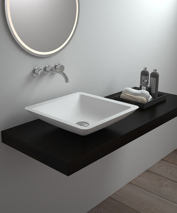Lavabo da appoggio in Solid surface Matt white - Isiro