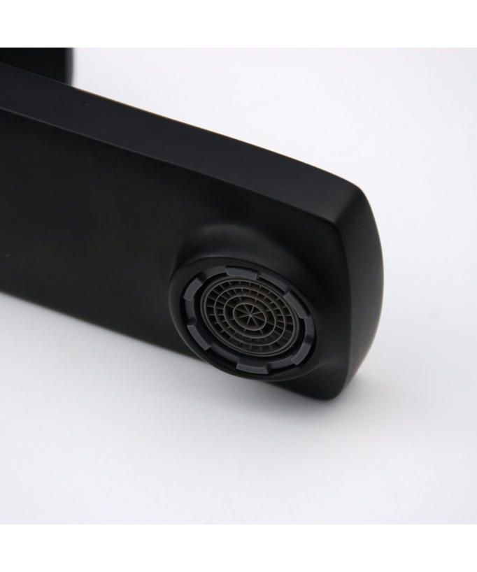Rubinetto lavabo nero opaco monoforo stile minimal