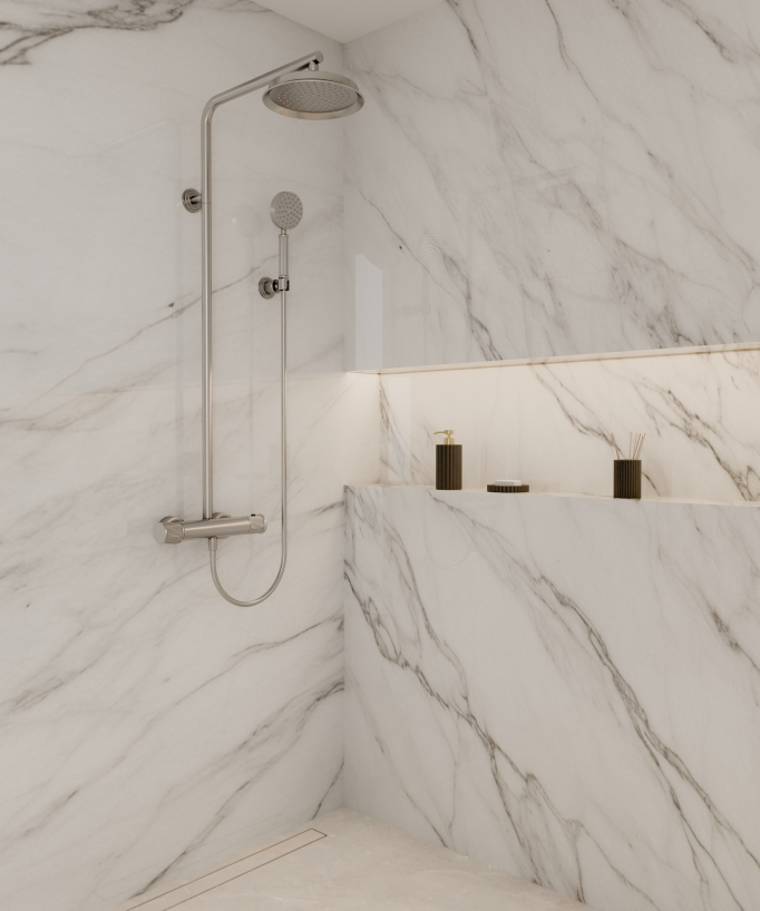 Colonna doccia termostatica Nickel spazzolato - Hera