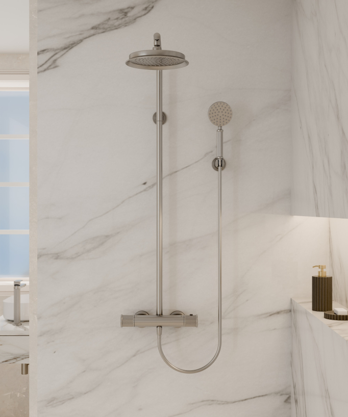 Colonna doccia termostatica Nickel spazzolato - Hera
