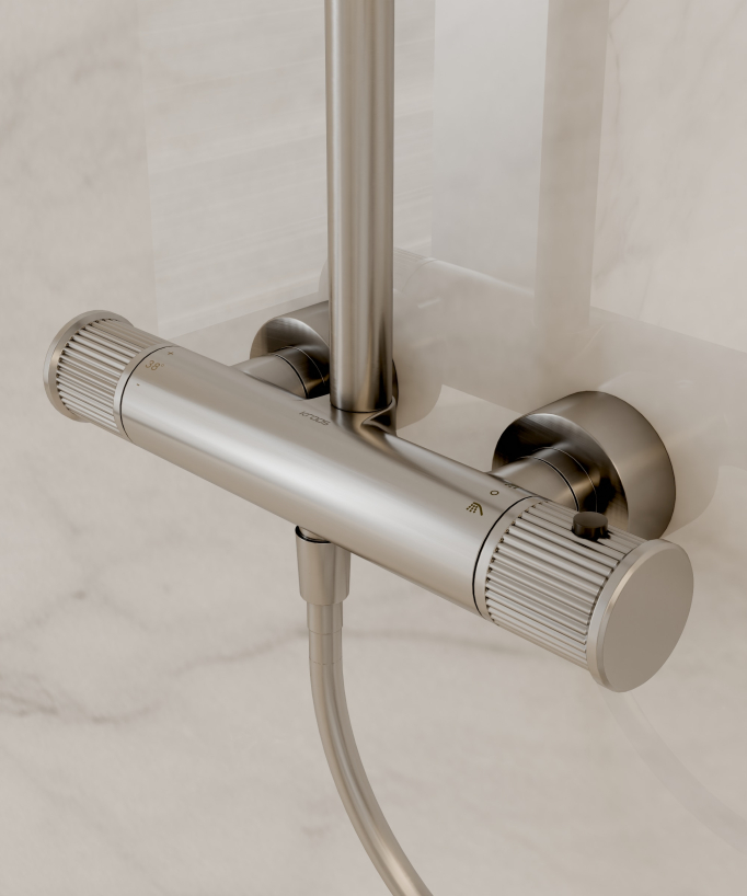 Colonna doccia termostatica Nickel spazzolato - Hera