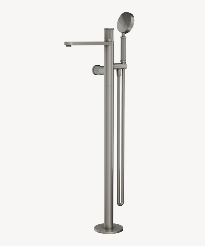 Miscelatore termostatico per vasca freestanding Nickel spazzolato - Hera