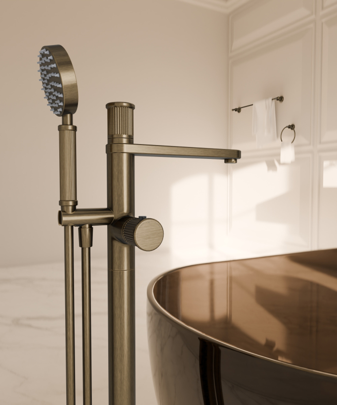 Miscelatore termostatico per vasca freestanding Bronzo - Hera