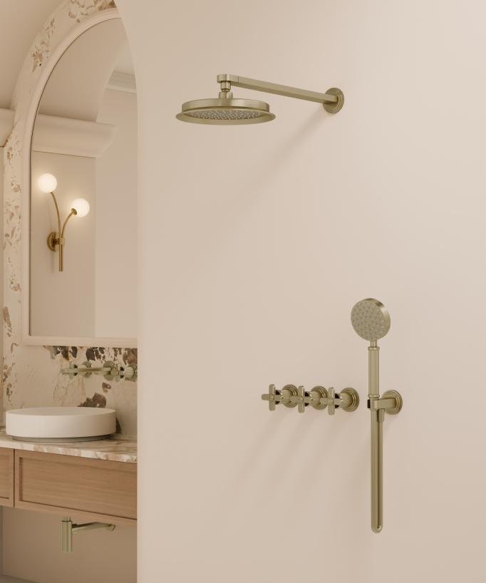 Set doccia incasso - Miscelatore, soffione a pioggia e doccetta - Hera