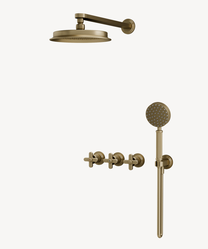 Set doccia incasso - Miscelatore, soffione a pioggia e doccetta - Hera