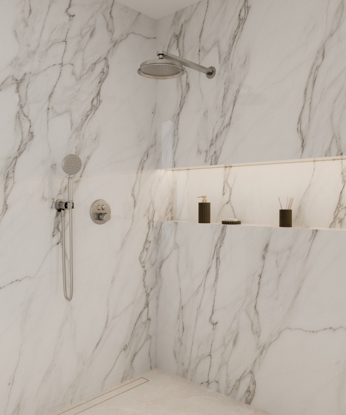 Colonna doccia termostatica incasso Nichel spazzolato - Hera