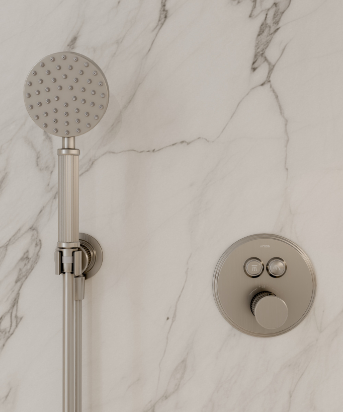 Colonna doccia termostatica incasso Nichel spazzolato - Hera