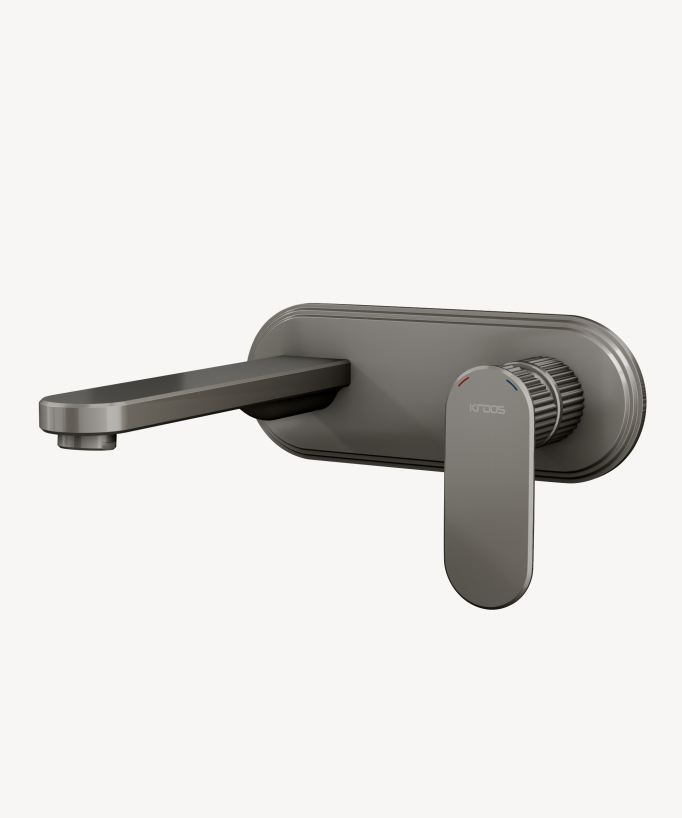 Miscelatore lavabo a parete con placca - Hera