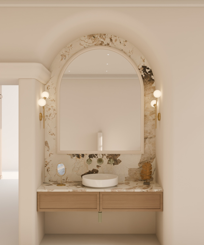 Miscelatore da parete per lavabo Oro spazzolato - Hera