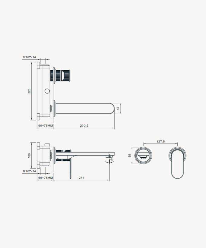 Miscelatore monocomando per lavabo oro spazzolato - Hera