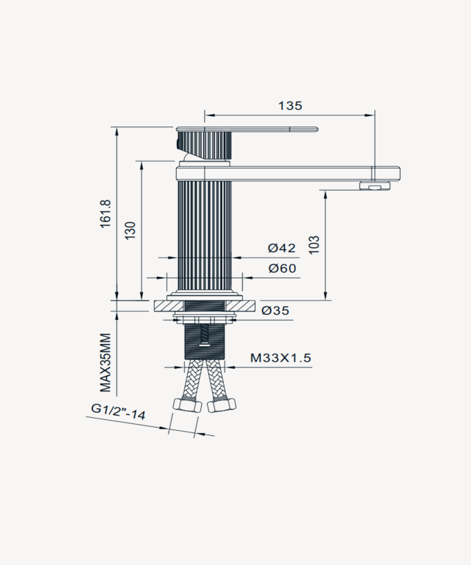 Miscelatore lavabo da appoggio Bronzo - Hera