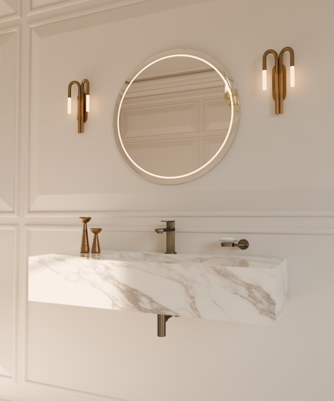 Miscelatore lavabo da appoggio Bronzo - Hera