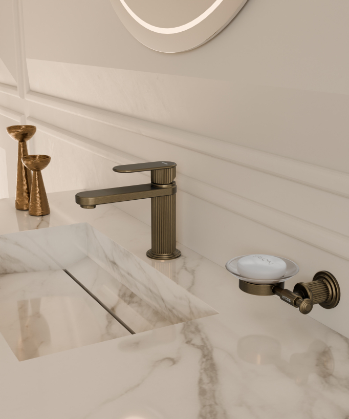 Miscelatore lavabo da appoggio Bronzo - Hera