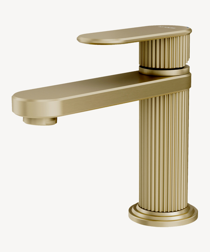 Miscelatore monocomando per lavabo oro spazzolato - Hera