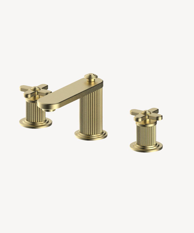 Miscelatore per lavabo con mensola Oro spazzolato - Hera