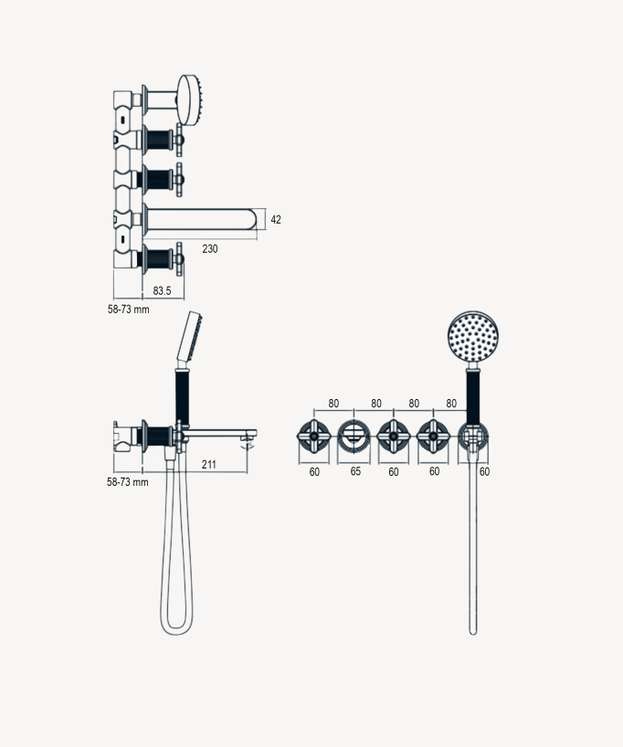 Miscelatore vasca da incasso Nickel spazzolato - Hera