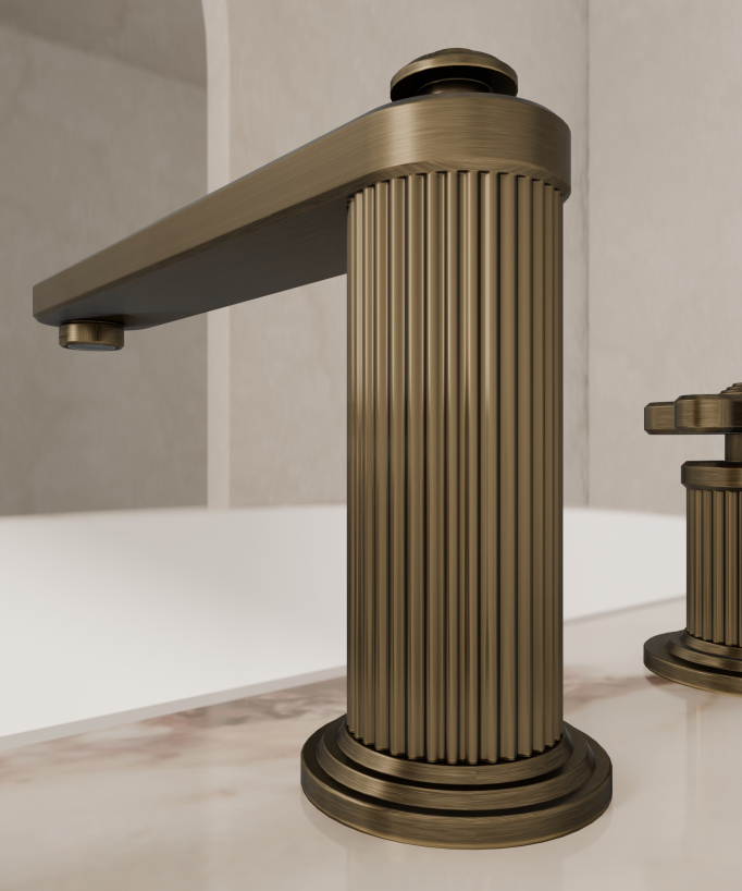 Miscelatore bagno-doccia 5 fori da appoggio Bronzo - Hera