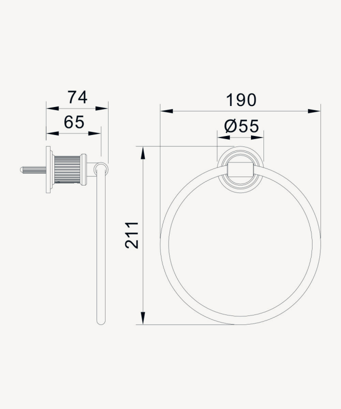 Anello porta asciugamani da parete Bronzo - Hera
