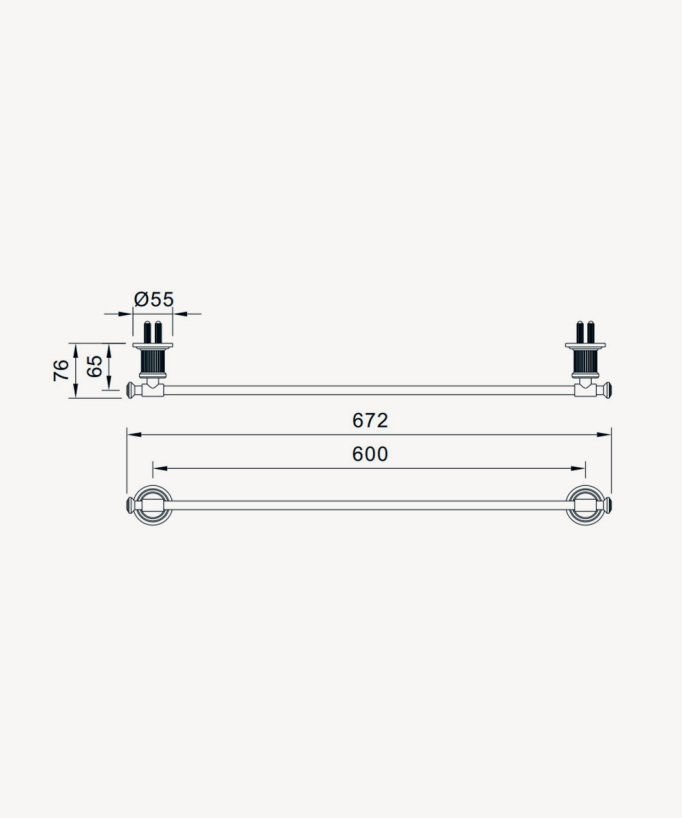 Porta asciugamani singolo da parete Bronzo - Hera