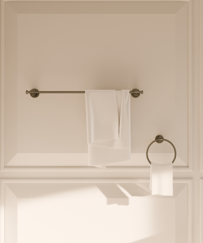 Porta asciugamani singolo da parete Bronzo - Hera