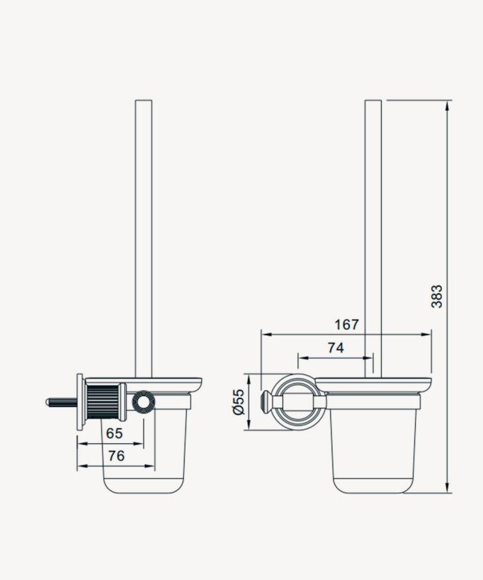 Porta scopino WC da parete in Nickel spazzolato - Hera