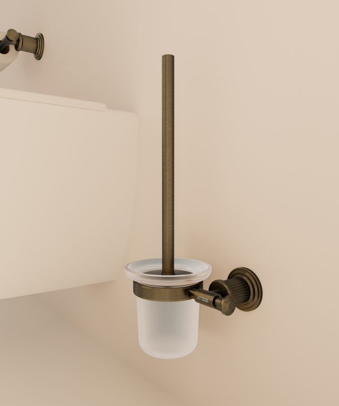 Porta scopino WC da parete in Bronzo - Hera