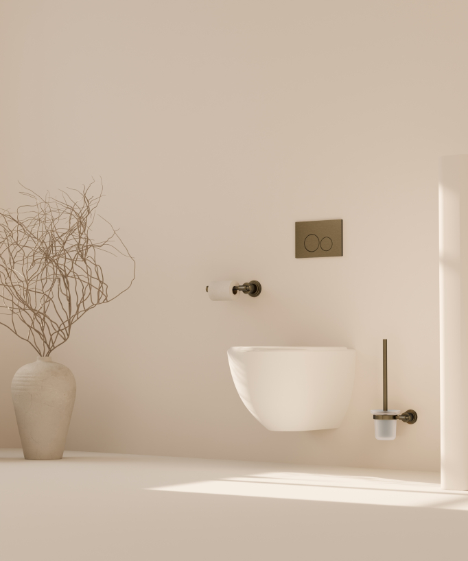 Porta scopino WC da parete in Bronzo - Hera