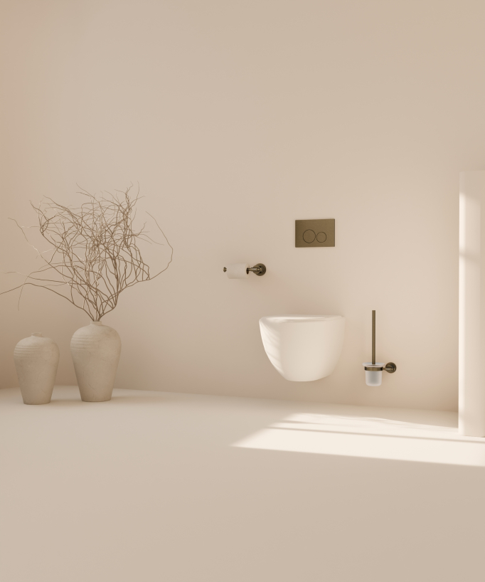 Porta scopino WC da parete in Bronzo - Hera