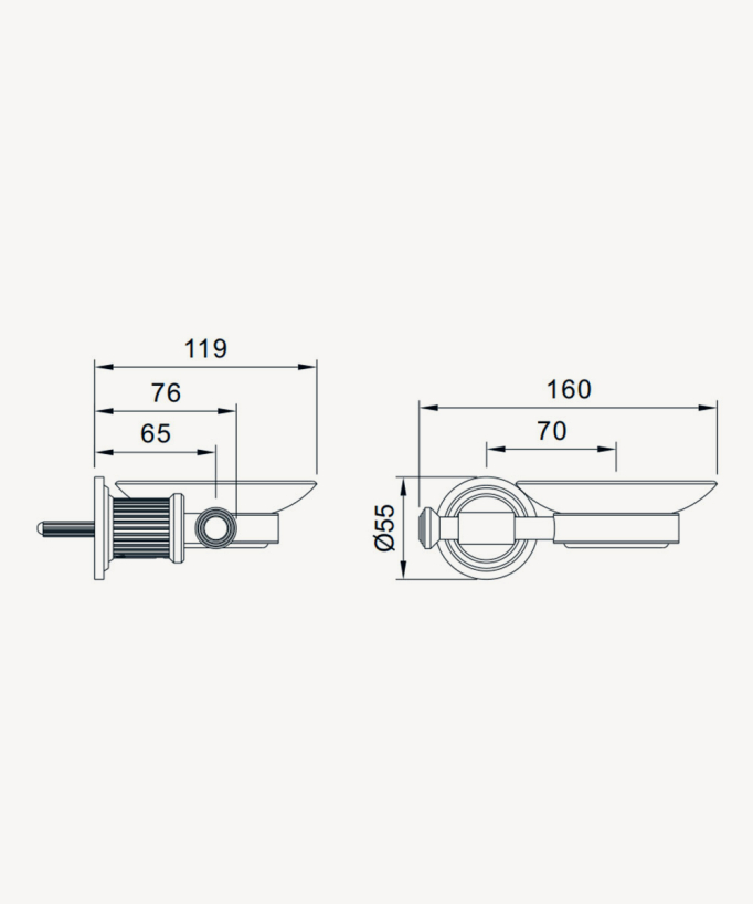 Porta sapone da parete Bronzo - Hera