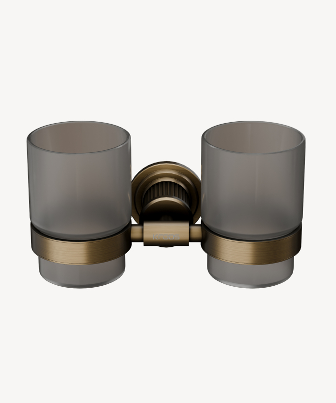 Porta doppio bicchiere da parete - Hera