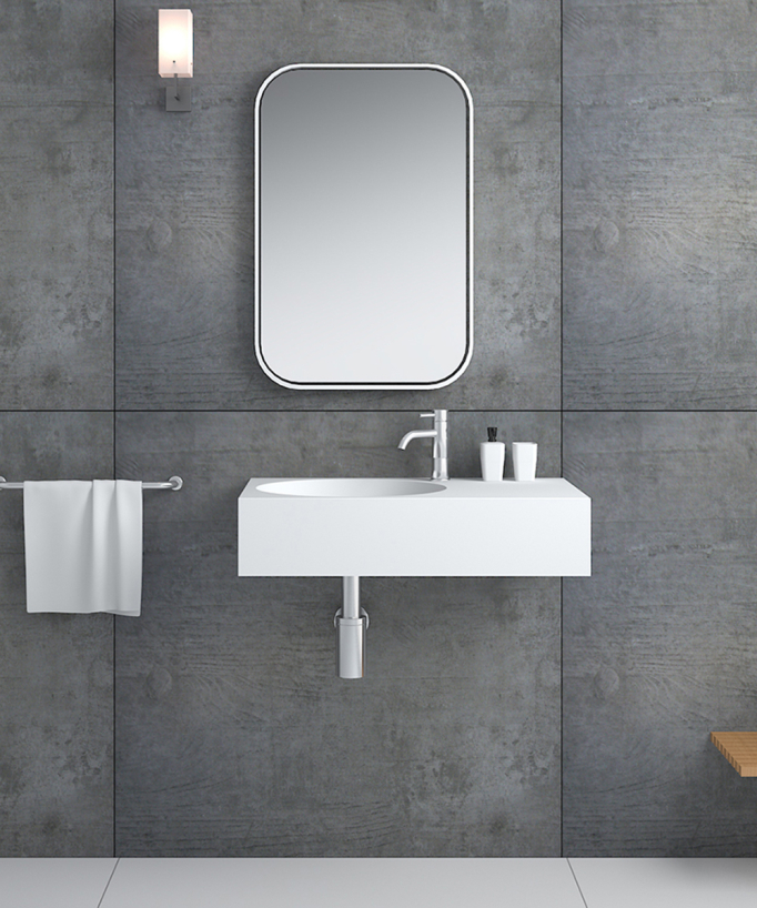 Lavabo rettangolare sospeso Bianco opaco - Lomami