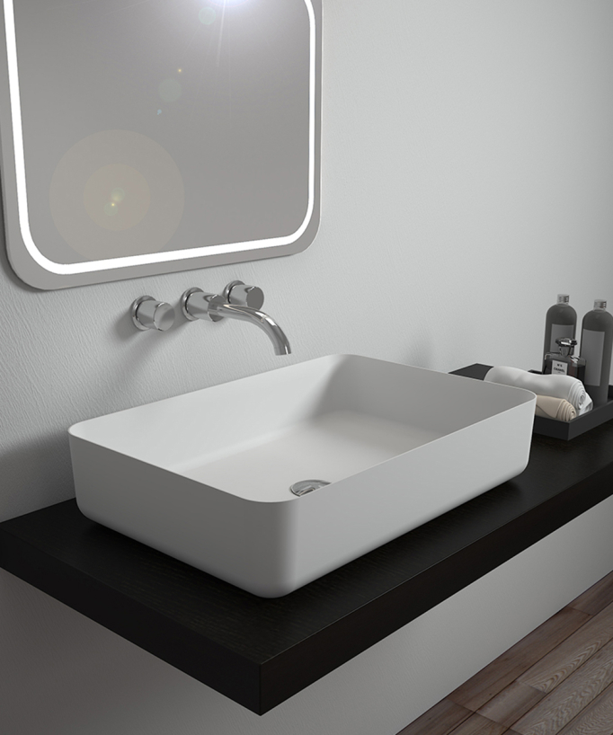 Lavabo rettangolare freestanding Bianco opaco - Kalemie